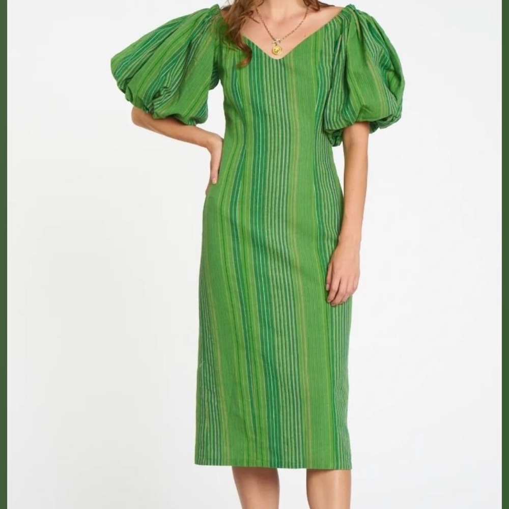 A Classy Chic Boutique Green Striped Midi Dress💚
